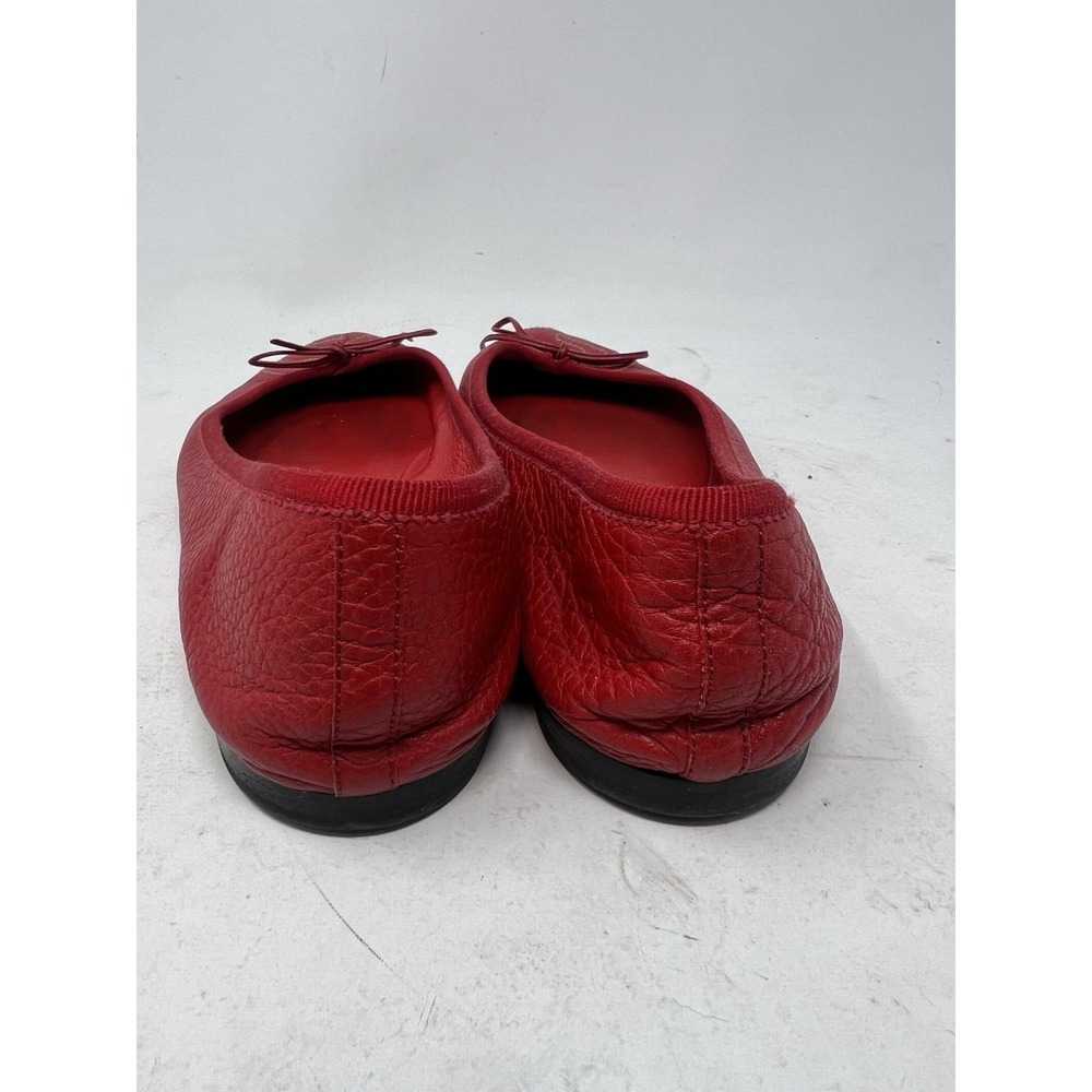 GUCCI Ballerina GG Bow 7.5 Red Leather Flats 37.5 Women's Ballet EUC - Picture 8 of 8